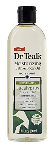 Dr. Teals Bath & Body Oil Variety Gift Set (2 Pack, 8.8oz Ea.) - Soothing Lavender & Rejuvenating Eucalyptus & Spearmint - Essential Oils Hydrate Skin & Alleviates Daily Stress